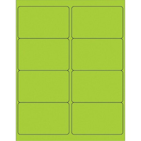 Officespace 4 x 2.5 in. Fluorescent Green Rectangle Laser Labels OF2821294